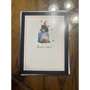 Lot of 5 Halloween‎ Cat Greeting Cards with Envelopes